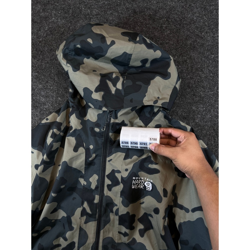 Mountain Hardwear Kor Preshell Anorak Camo Pullover Jacket Green Black Men Large - Picture 11 of 11
